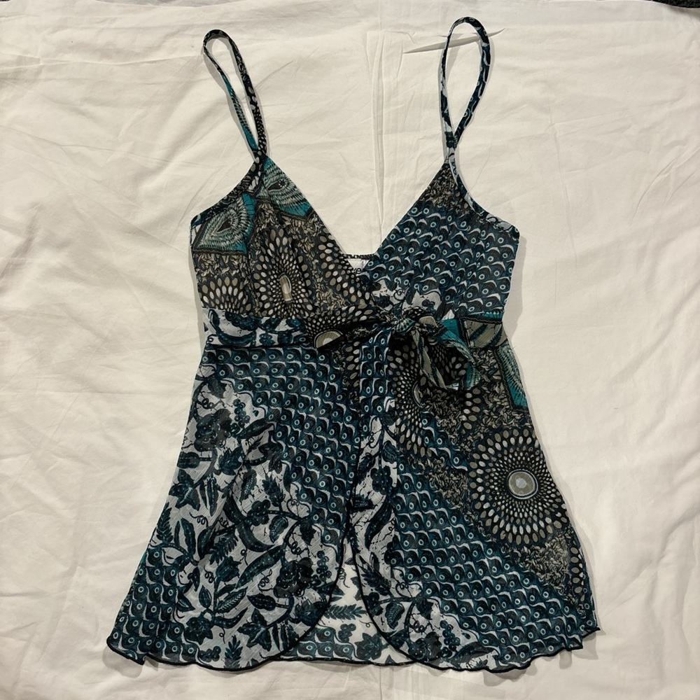 flowy blue designed top